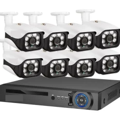 SET SISTEMA DI REGISTRAZIONE SICUREZZA CCTV HD Q-S80 CON 8 CANALI TELECAMERE 4K