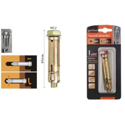 SET TASSELLO TASSELLI METALLICI BULLONE M12 X 94 MM ACCESSORI MINUTERIA 91043