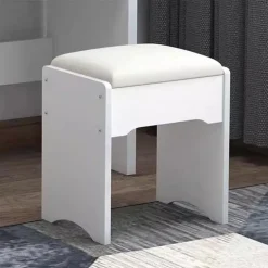 SET TAVOLO DA TOELETTA PER TRUCCO COSMETICI CON SPECCHIO LED MORBIDO SGABELLO CASSETTI