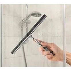 SET TERGIVETRO PER DOCCIA CON GANCIO MURO ADESIVO DOPPIO APPENDINO PORTA BOX CROMO 87834