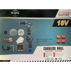 SET TRAPANO AVVITATORE + FLEX SMERIGLIATRICE ANGOLARE A BATTERIA 18V CON ACCESSORI