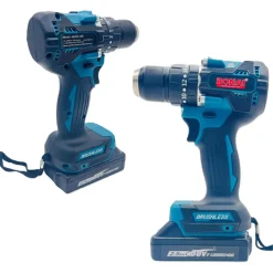 SET TRAPANO ELETTRICO AVVITATORE A BATTERIA 2 VELOCITÀ PUNTE BORSA ATTREZZI 2 BATTERIE