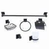 SET ULTRA MODERNO NERO 6PZ BAGNO PORTA ASCIUGAMANO ROTOLO BICCHIERE SPAZZOLINI 87261