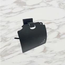 SET ULTRA MODERNO NERO 6PZ BAGNO PORTA ASCIUGAMANO ROTOLO BICCHIERE SPAZZOLINI 87261