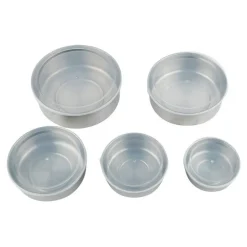 SET 5X CONTENITORE ACCIAIO INOX CON COPERCHI CUCINA CASA CIBO CONSERVAZIONE