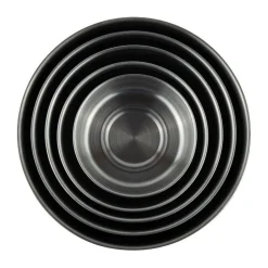 SET 5X CONTENITORE ACCIAIO INOX CON COPERCHI CUCINA CASA CIBO CONSERVAZIONE