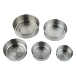 SET 5X CONTENITORE ACCIAIO INOX CON COPERCHI CUCINA CASA CIBO CONSERVAZIONE