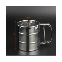 SETACCIO DA CUCINA PER FARINA E ZUCCHERO A VELO ACCIAIO INOX SPOLVERARE 250 GR