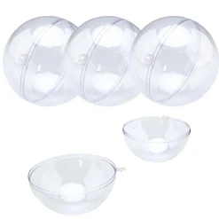 SFERE NATALIZIE PALLINE TRASPARENTI APRIBILI DA RIEMPIRE DECORAZIONE NATALE 3 PZ