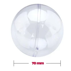 SFERE NATALIZIE PALLINE TRASPARENTI APRIBILI DA RIEMPIRE DECORAZIONE NATALE 2PZ 7CM