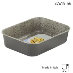 SFORNATUTTO PICCOLO TEGLIA 27X19XH6CM GRIGIO PIETRA IN ALLUMINIO ANTIADERENTE 036848M