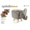 SGABELLO ELEFANTE POUF POGGIAPIEDI BAMBINI IMBOTTITO PIEDI LEGNO 46X26X28CM 808685