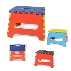 SGABELLO SEDIA PLASTICA COLORATO RICHIUDIBILE PIEGHEVOLE CAMPEGGIO 25X20X19