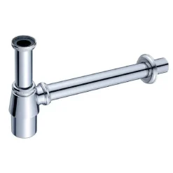 SIFONE A BOTTIGLIA PER LAVANDINO LAVABO SCARICO 1" 1/4 CROMATO CON ROSONE 69373