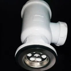 SIFONE A FIASCO PILETTA TUBO SCARICO RACCORDO ACQUA LAVABO LAVELLO VASCA DOCCIA