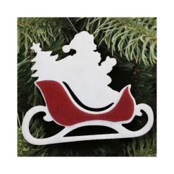 SLITTA BABBO NATALE OVATTA E JUTA 2 COLORI 44 CM PER ALBERO DI NATALE