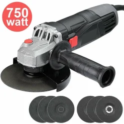 SMERIGLIATRICE ANGOLARE 750W FLEX FRULLINO 125MM 6 DISCHI E MANICO REGOLABILE