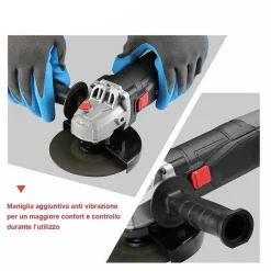 SMERIGLIATRICE ANGOLARE 900W FLEX FRULLINO 125MM 6 DISCHI E MANICO REGOLABILE