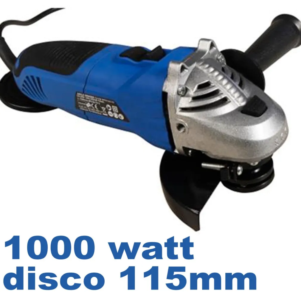 SMERIGLIATRICE ANGOLARE 1000W 115MM PROFESSIONALE DISCO 11000RPM RAG115-1000