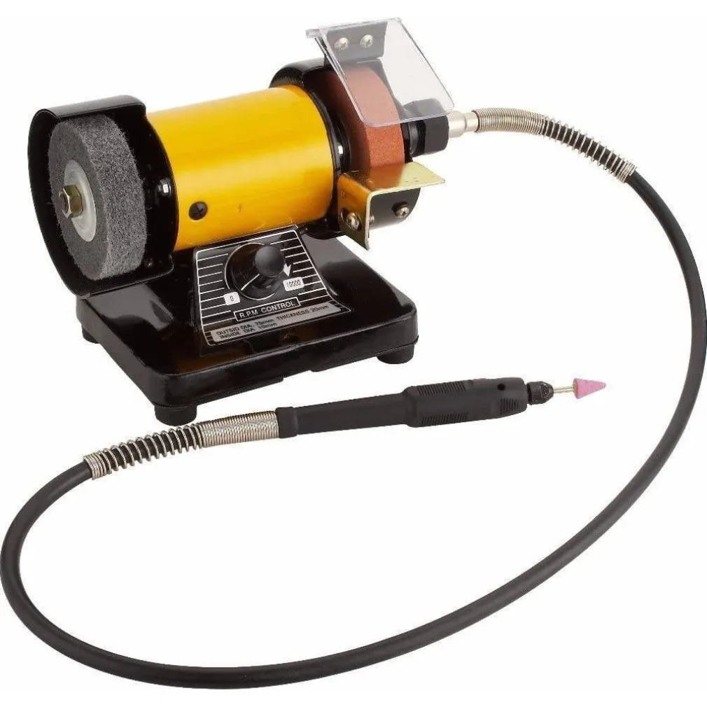 SMERIGLIATRICE DA BANCO MOLA LEVIGATRICE LUCIDATRICE ELETTRICO 300WATT 10000 RPM