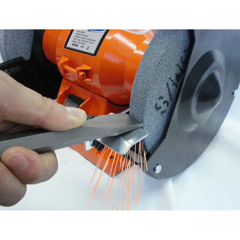 SMERIGLIATRICE MOLA DA BANCO 200W 2 DISCHI 2 PIETRE 125MM PROFESSIONALE H1205