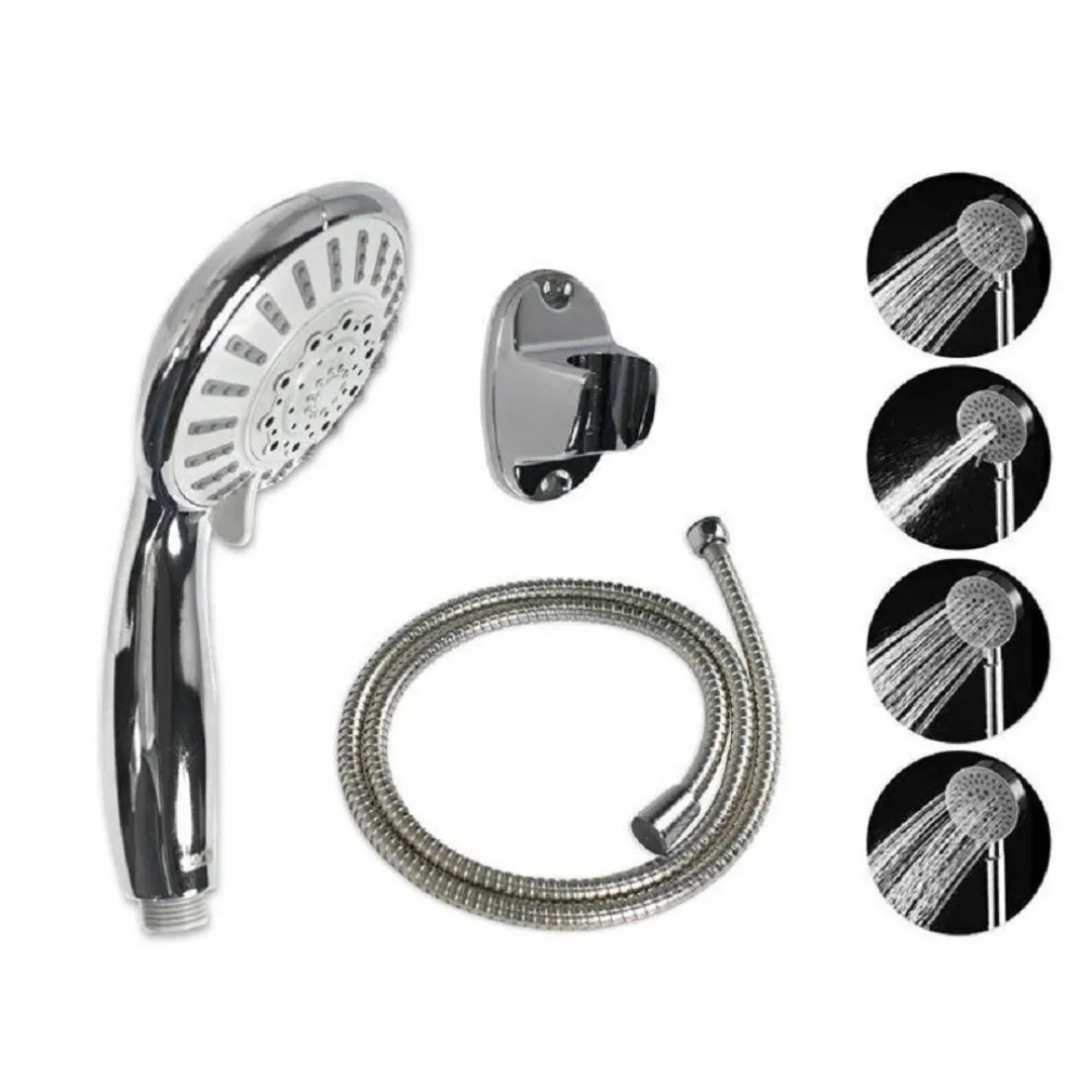 SOFFIONE CON TUBO FLESSIBILE 1,8MT DOCCETTA TELEFONO STAFFA MURO DA BAGNO 52056