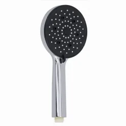 SOFFIONE DA DOCCIA 12 X 25.5CM DOCCETTA MULTIGETTO REGOLABILE ROTONDA NERA 87145