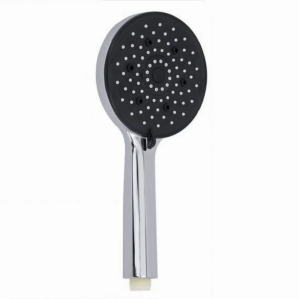 SOFFIONE DA DOCCIA 12 X 25.5CM DOCCETTA MULTIGETTO REGOLABILE ROTONDA NERA 87145