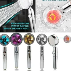 SOFFIONE DOCCETTA DOCCIA CON ELICA TURBO VORTICE VORTEX WATER SAVING EASY CLEAN