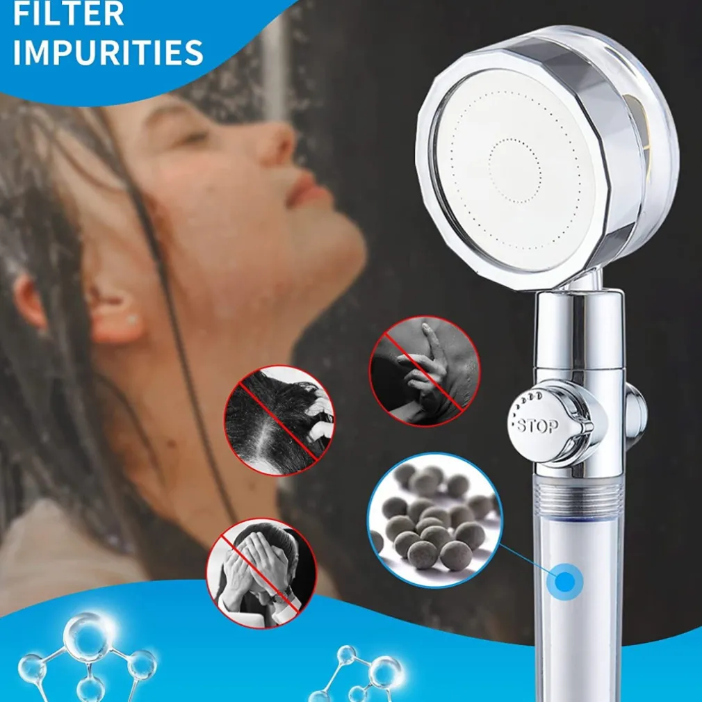 SOFFIONE DOCCETTA DOCCIA CON ELICA TURBO VORTICE VORTEX WATER SAVING EASY CLEAN