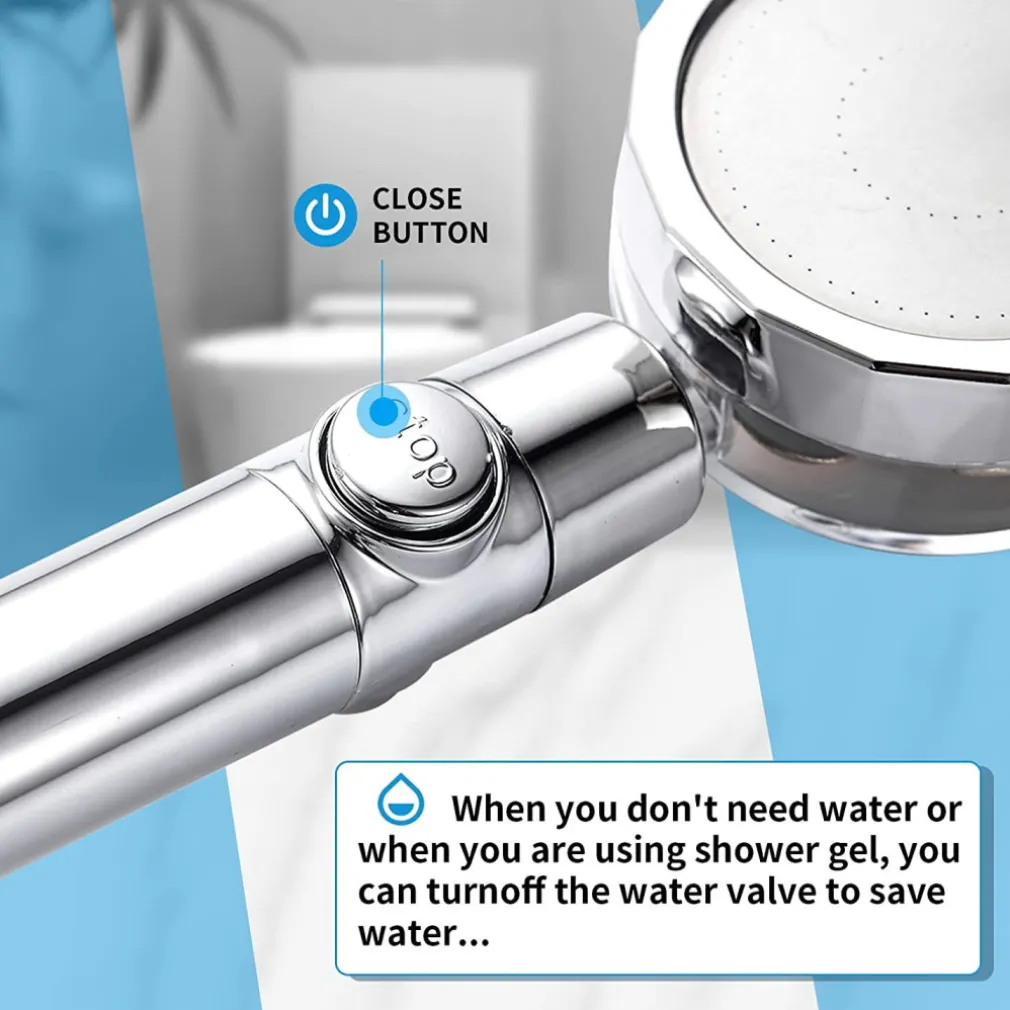 SOFFIONE DOCCETTA DOCCIA CON ELICA TURBO VORTICE VORTEX WATER SAVING EASY CLEAN