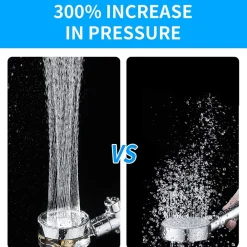 SOFFIONE DOCCETTA DOCCIA CON ELICA TURBO VORTICE VORTEX WATER SAVING EASY CLEAN