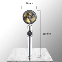 SOFFIONE DOCCETTA DOCCIA CON ELICA TURBO VORTICE VORTEX WATER SAVING EASY CLEAN