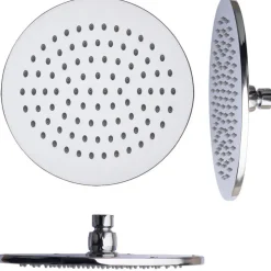 SOFFIONE DOCCIA 6" 15CM ROTONDO IN ACCIAIO ATTACCO STANDARD SNODATO ORIENTABILE