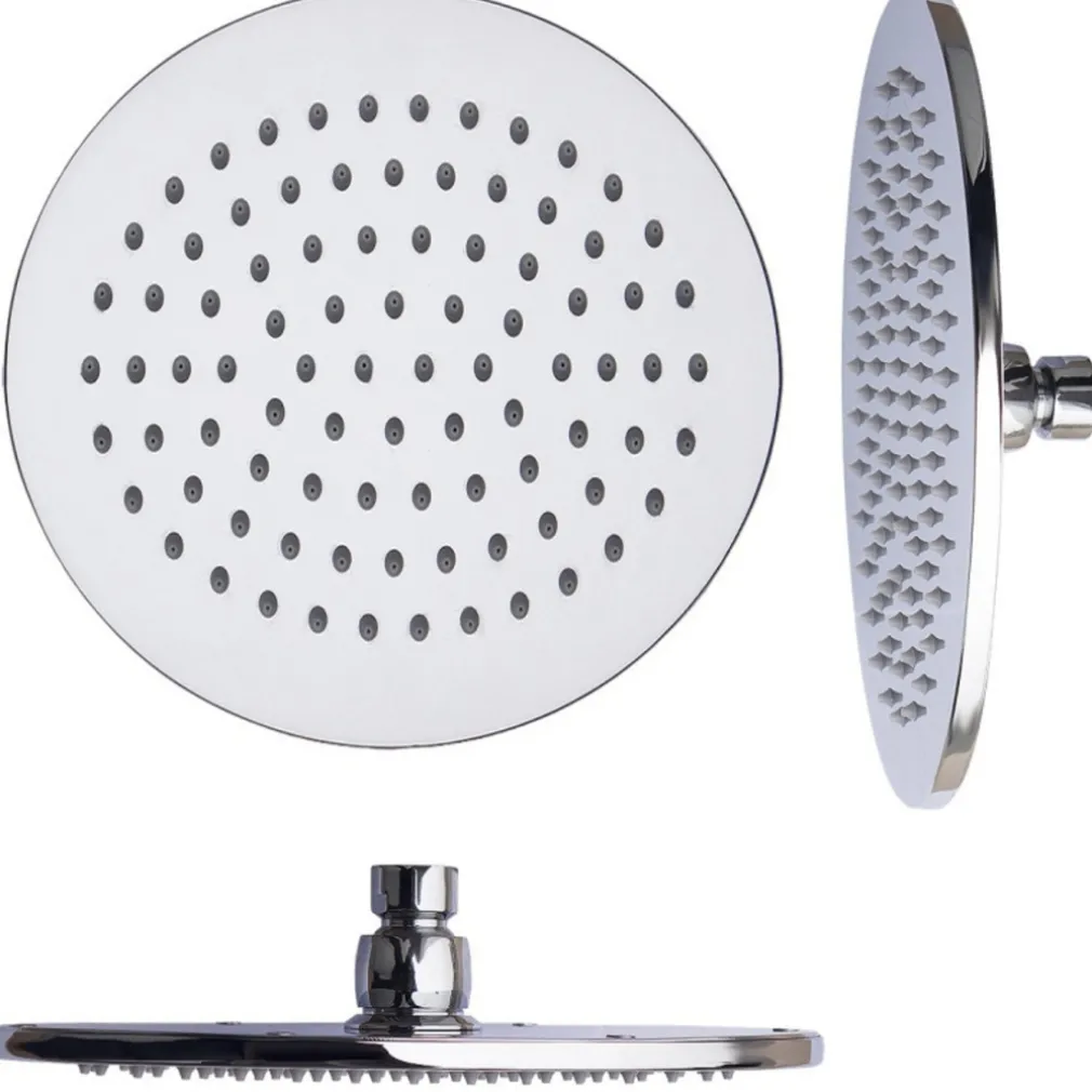 SOFFIONE DOCCIA 6" 15CM ROTONDO IN ACCIAIO ATTACCO STANDARD SNODATO ORIENTABILE