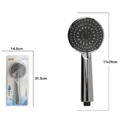 SOFFIONE DOCCIA 11 X 24 CM DOCCETTA MULTIGETTO DI 3 TIPI REGOLABILE TONDA 69107