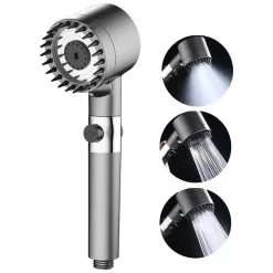 SOFFIONE DOCCIA A PIOGGIA CON FILTRO A 4 MODALITà MASSAGGIO AD ALTA PRESSIONE