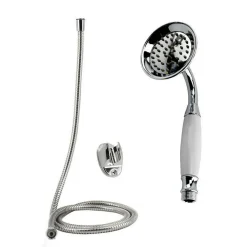 SOFFIONE DOCCIA A TELEFONO CON TUBO FLESSIBILE DA 180 CM FILTRO SUPPORTO A MURO