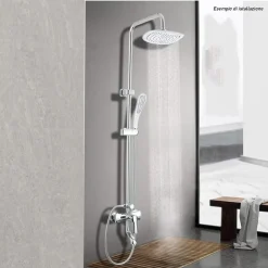 SOFFIONE DOCCIA BAGNO QUADRATO 20X20CM ABS EFFETTO PIOGGIA 52213 FILTRO ANTICALCARE