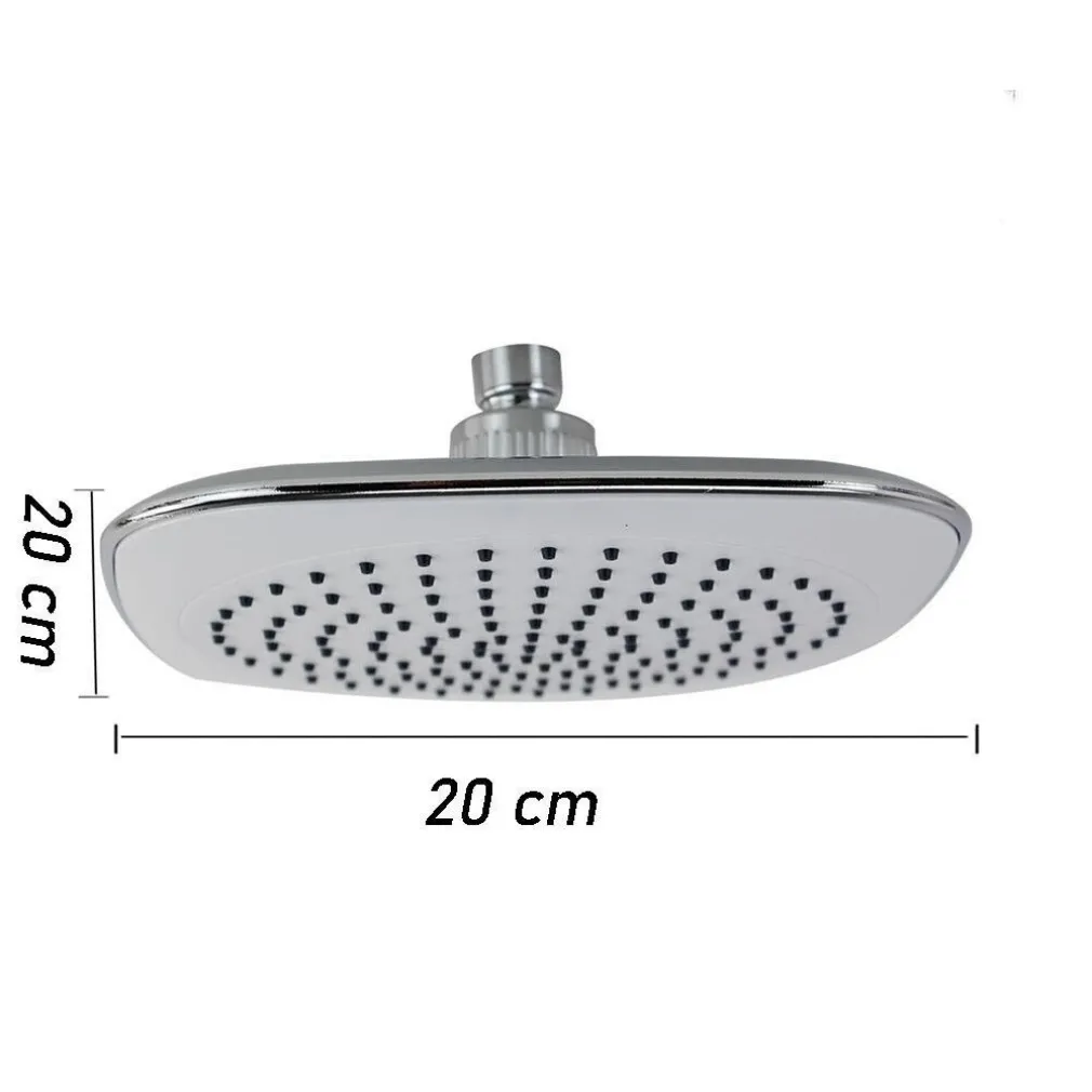 SOFFIONE DOCCIA BAGNO QUADRATO 20X20CM ABS EFFETTO PIOGGIA 52213 FILTRO ANTICALCARE