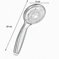 SOFFIONE DOCCIA CON LED RGB DOCCETTA A TELEFONO 20CM CROMOTERAPIA EMOZIONALE 79898