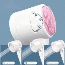 SOFFIONE DOCCIA CON SPAZZOLA PALAMARE MASSAGGIANTE DOCCETTA POTENTE MULTIGETTO