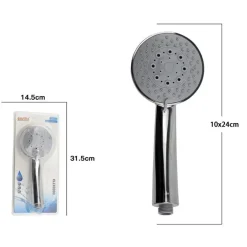 SOFFIONE DOCCIA DOCCETTA MULTIGETTO DOCCINO ROTONDO MODERNO BAGNO 10X24CM 69052