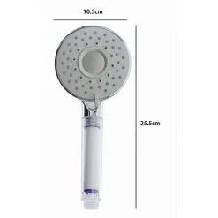 SOFFIONE DOCCIA DOCCETTA MULTIGETTO ROTONDO MODERNO 10.5X25.5 CM MASSAGGIO 79698