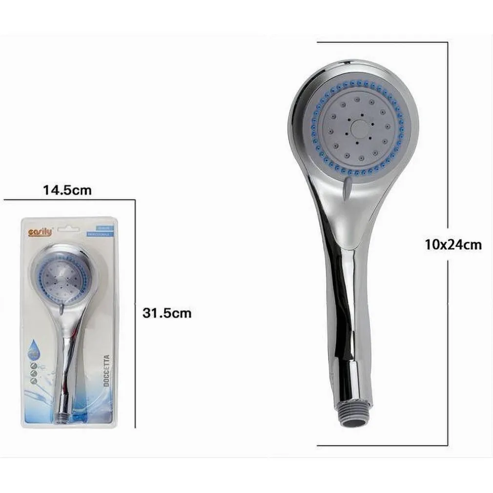 SOFFIONE DOCCIA DOCCETTA MULTIGETTO DOCCINO TONDO MODERNO BAGNO 10 X 24 CM 69038