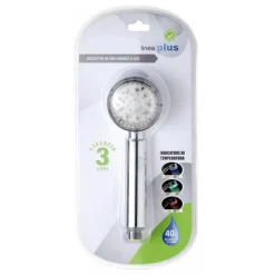 SOFFIONE DOCCIA IN ABS CROMATO DOCCETTA MONOFUNZIONE A LED PER DOCCIA