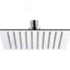 SOFFIONE DOCCIA IN ACCIAIO QUADRATO 4" 10CM ATTACCO STANDARD SNODATO ORIENTABILE