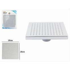 SOFFIONE DOCCIA LED RGB 20 X 20 CM CROMOTERAPIA DOCCIA EMOZIONALE ARGENTO 79907