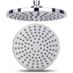 SOFFIONE DOCCIA LED RGB ROTONDO 20CM CROMOTERAPIA DOCCIA EMOZIONALE ARGENTO 79906