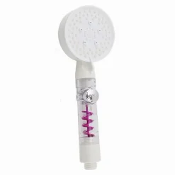 SOFFIONE DOCCIA MULTIGETTO FLUSSO D'ACQUA CURVO PULSANTE DOCCETTA 9X25.5CM 87530